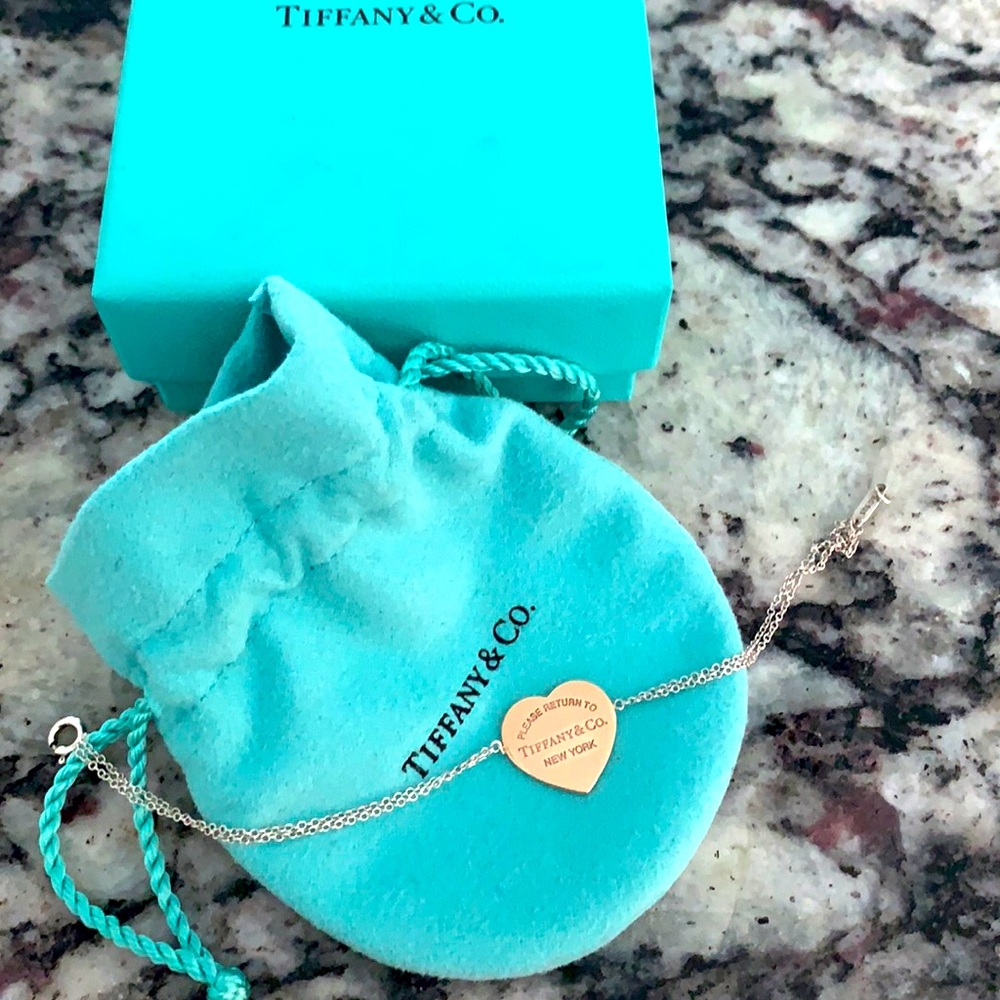 Return to Tiffany heart tag double chain bracelet